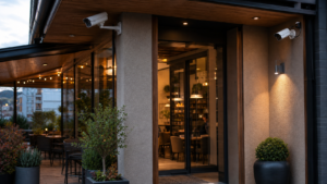 Камери відеонагляду у зоні входу та літнього майданчика кафе